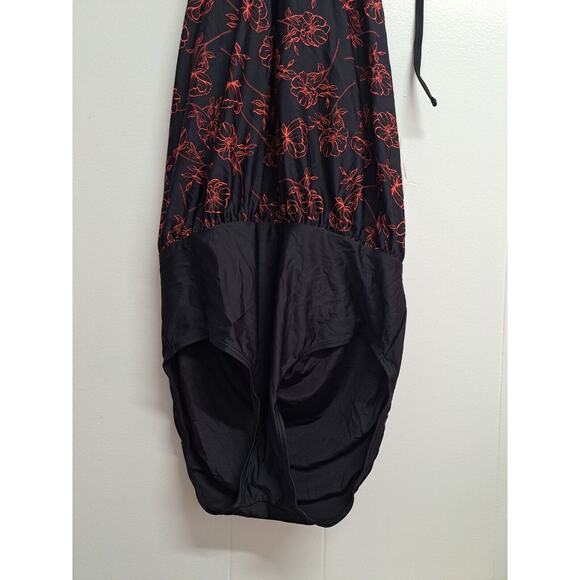 Calvin Klein Black Energy Multi Printed Blouson One-Piece Swimsuit US 16 - Picture 6 of 13